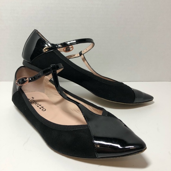 Repetto Shoes - Repetto Paris black suede leather pointy toe flats